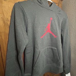SOLD NEW! Jordan Boys L Gray Heather Hoodie Sweatshirt w Logo NWT- Orig$50